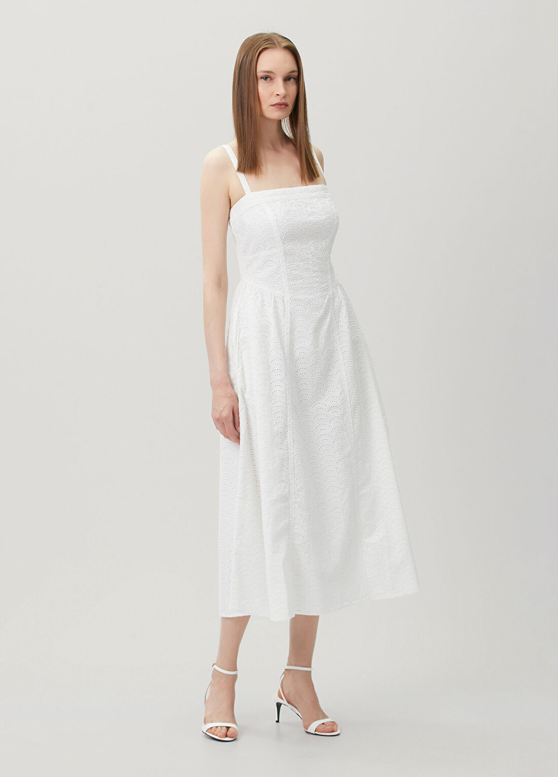 Guess Sharon Beyaz Midi Elbise görsel 2