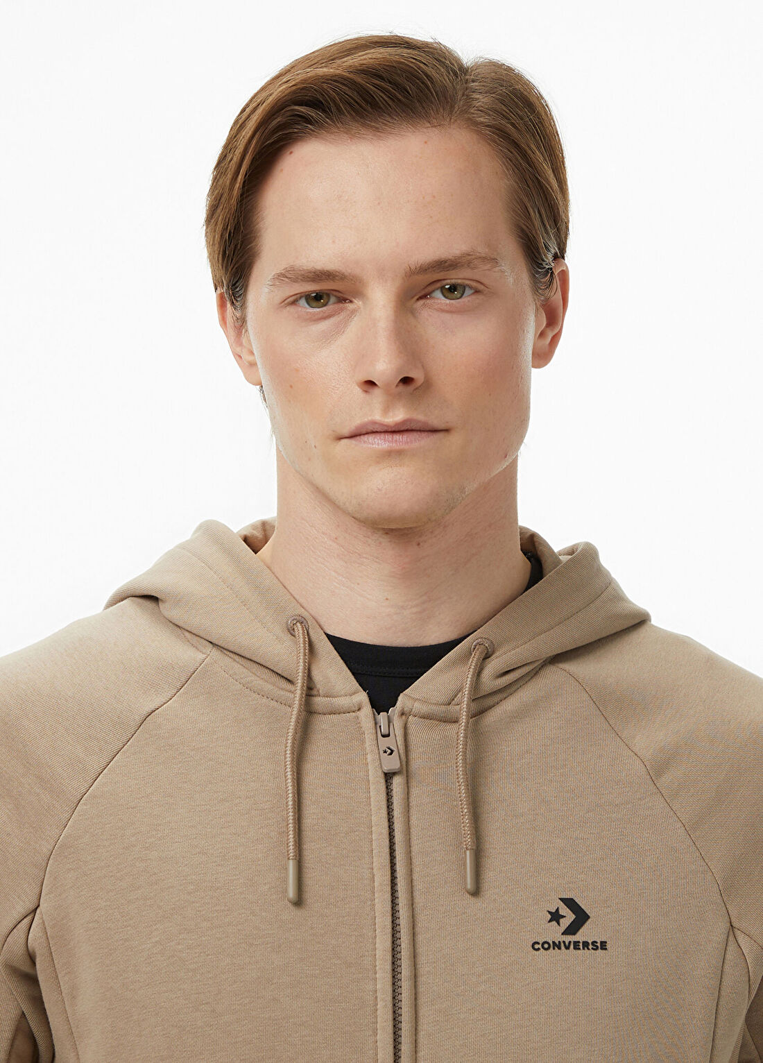 Converse Bej Kapüşonlu Uzun Kollu Erkek Sweatshirt görsel 4