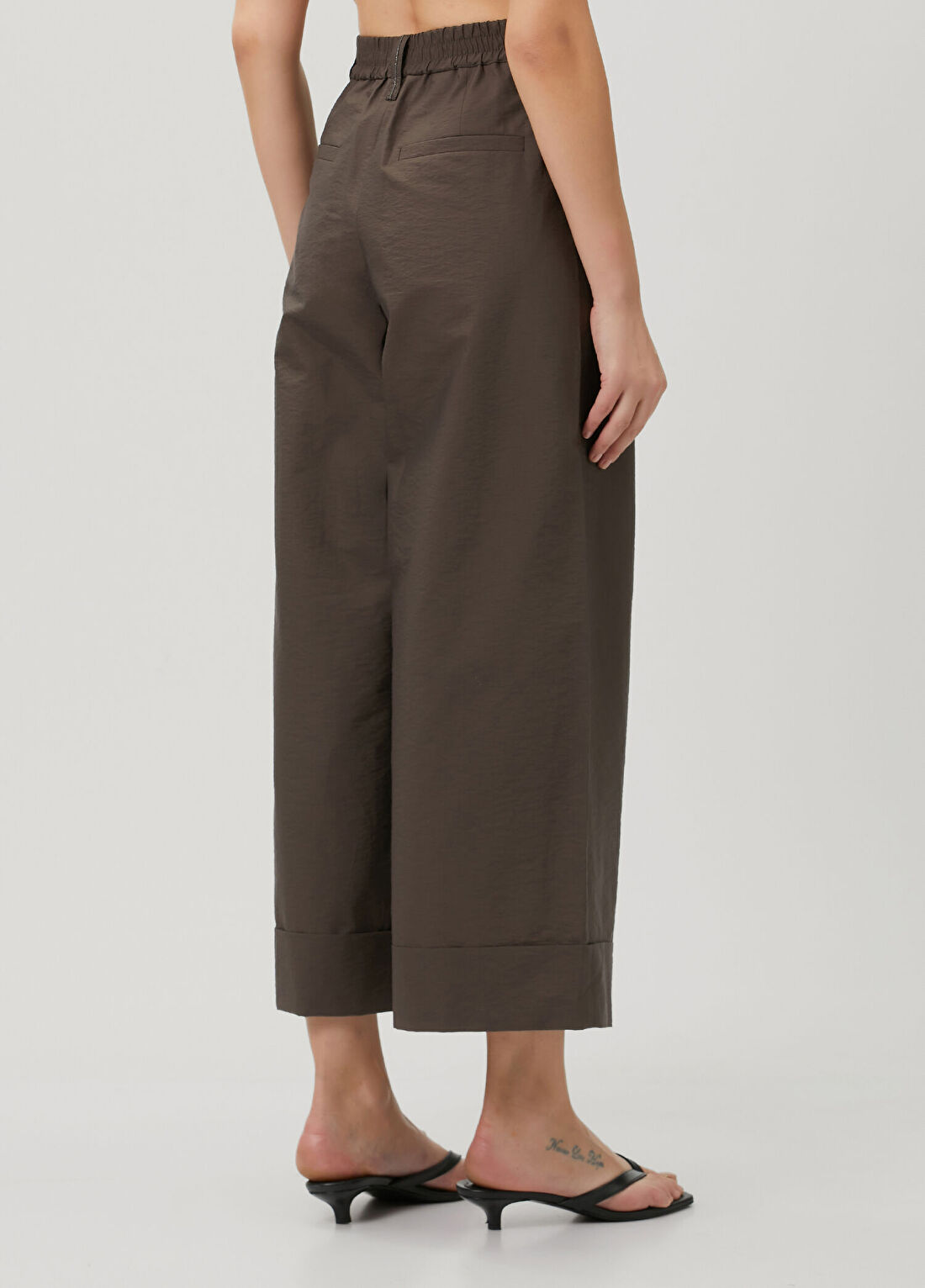 Brunello Cucinelli Kahverengi Wide Leg Pantolon görsel 4