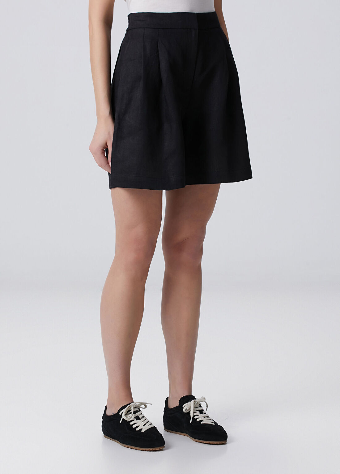 Beymen Collection Siyah Keten Şort görsel 4