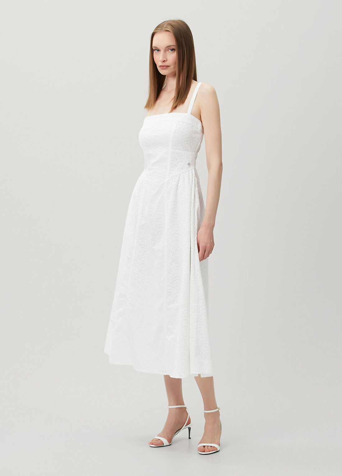 Guess Sharon Beyaz Midi Elbise görsel 3