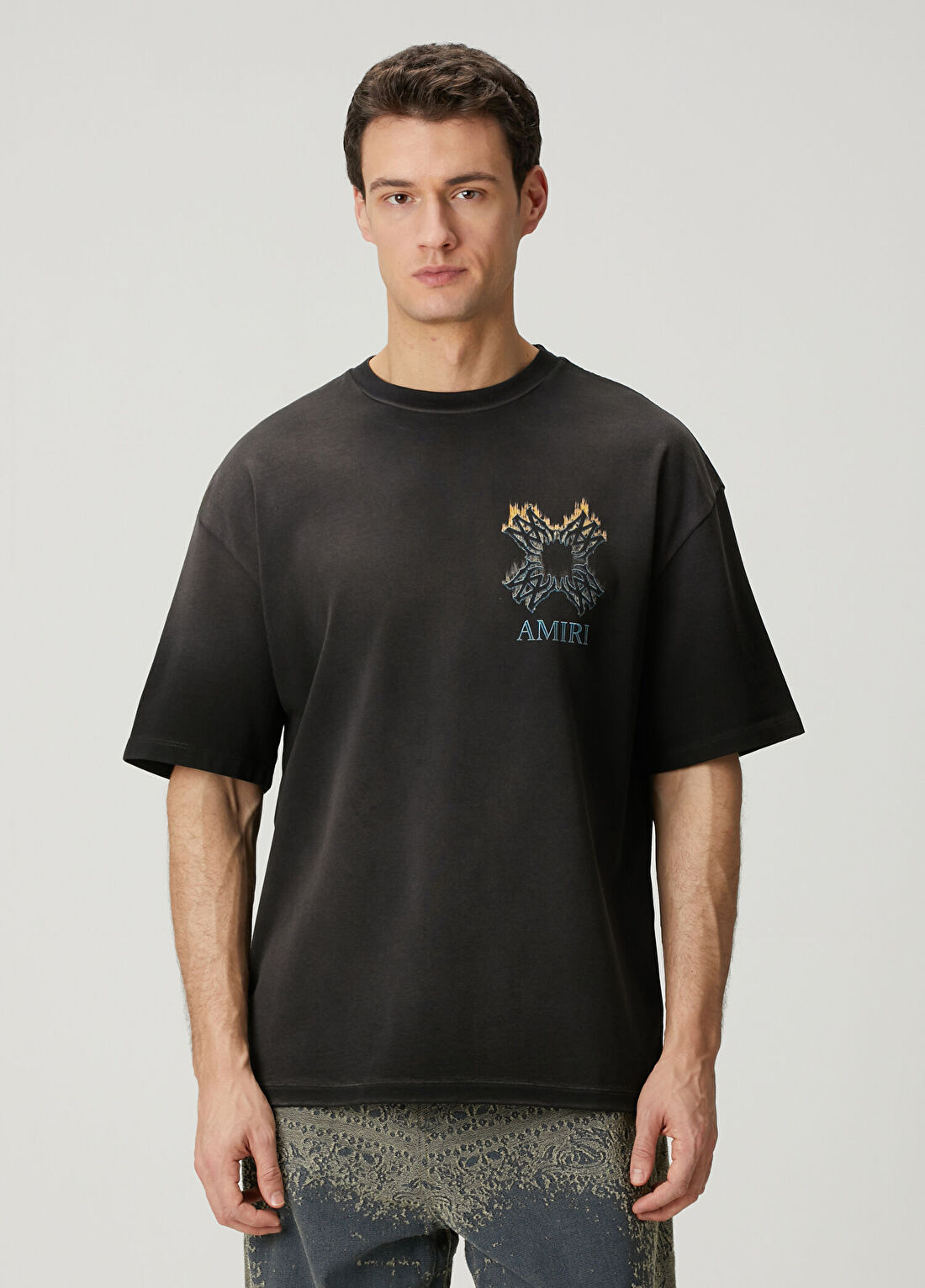 Amiri Siyah Logo Baskılı T-shirt