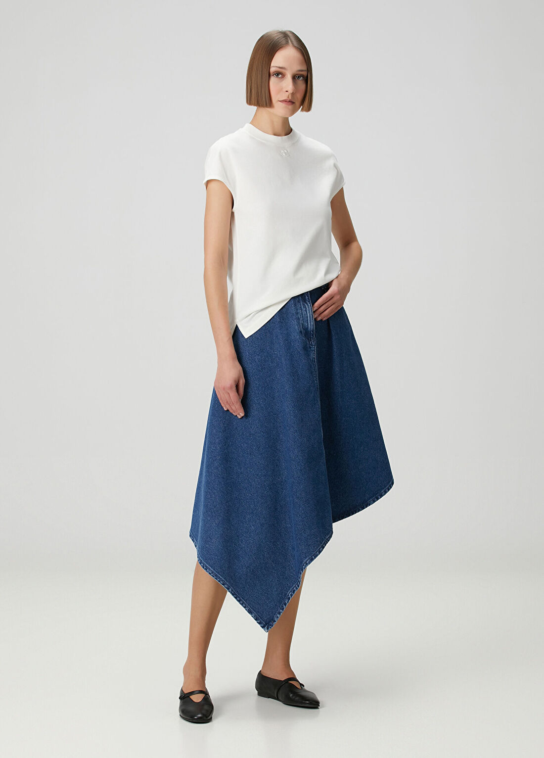 Courreges Oversized Beyaz T-shirt görsel 2
