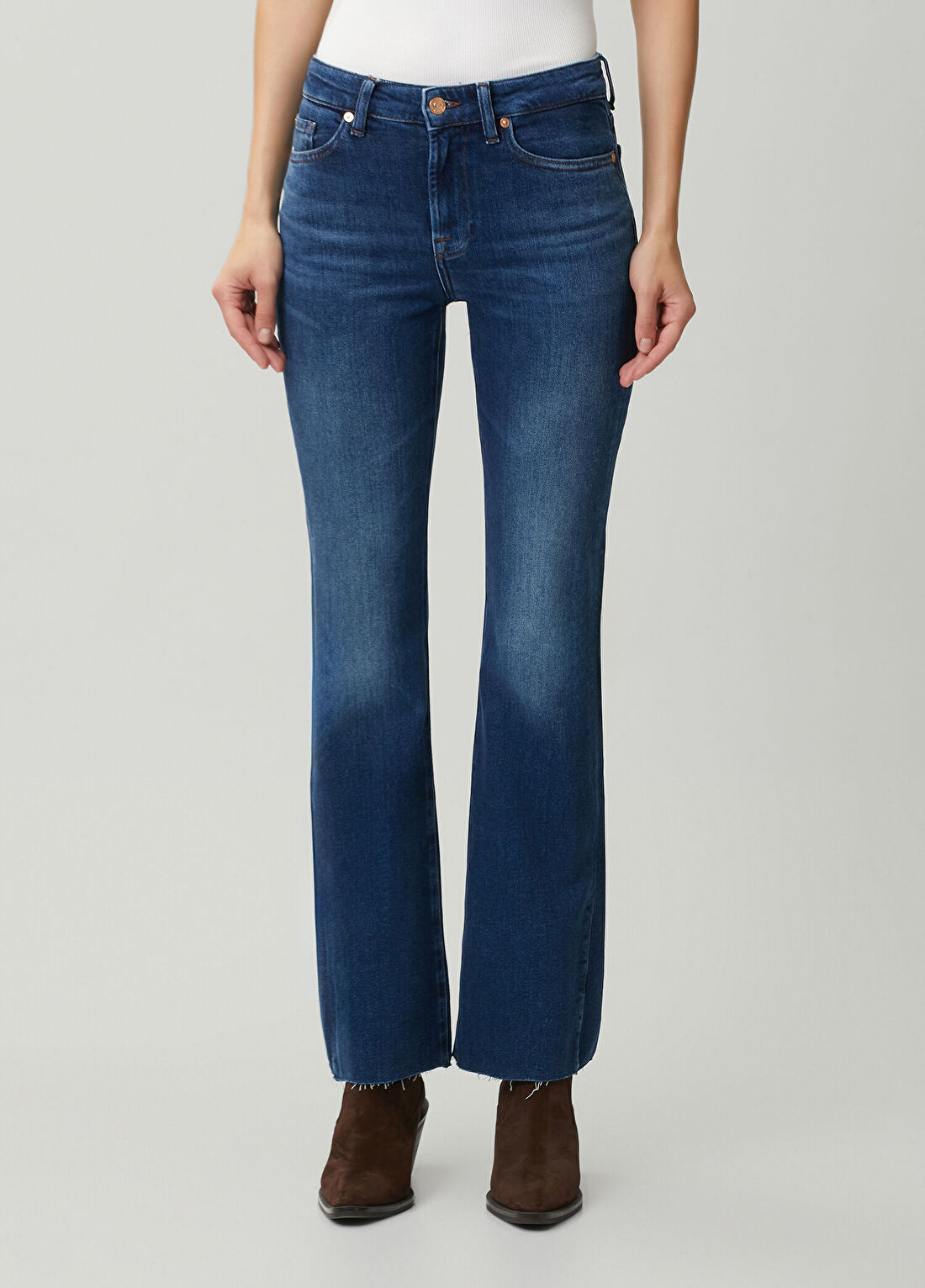 7 For All Mankind Lacivert Bootcut Jean Pantolon görsel 2