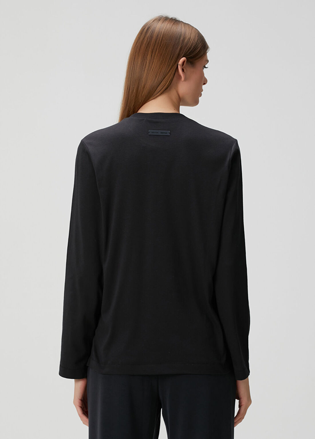 Fear Of God Essentials Classic Fit Siyah Uzun Kol T-shirt görsel 4