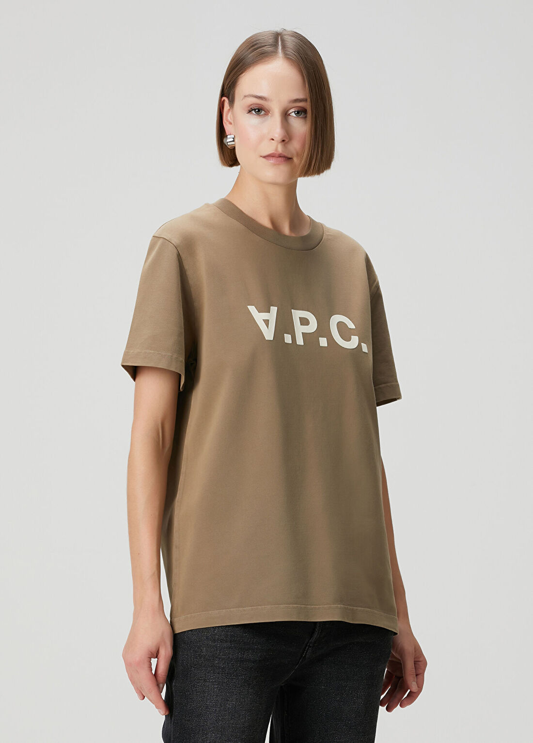 A.P.C. Haki Logolu T-shirt görsel 3
