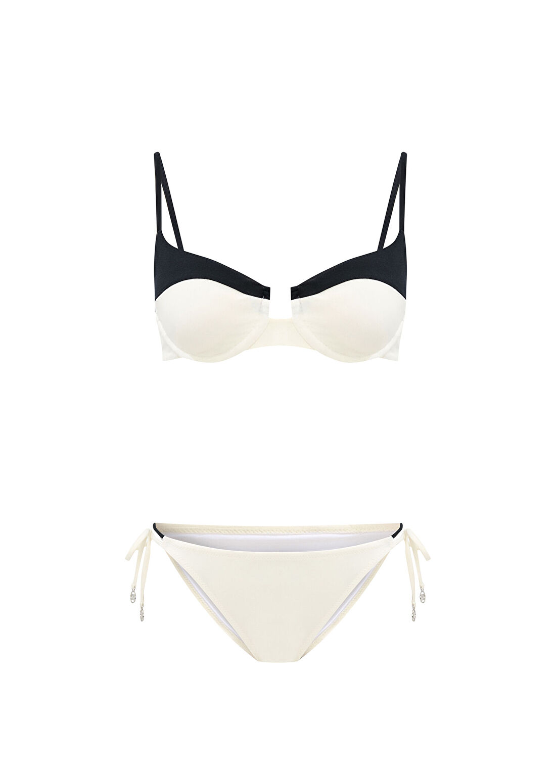 Bia Swimwear Thalassa White Beyaz Çift Renk Balenli Kadın Bikini Takımı