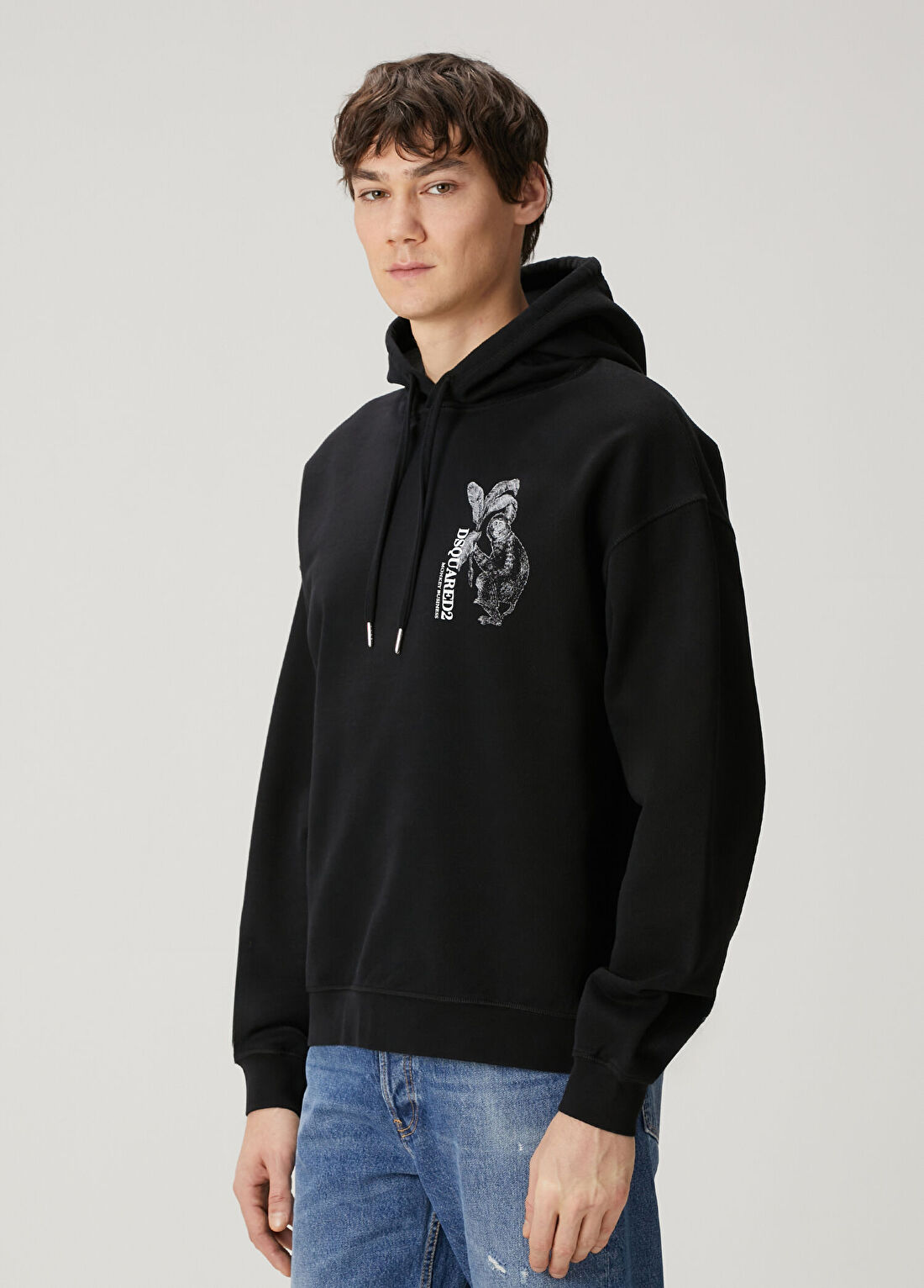 Dsquared2 Siyah Kapüşonlu Sweatshirt görsel 3