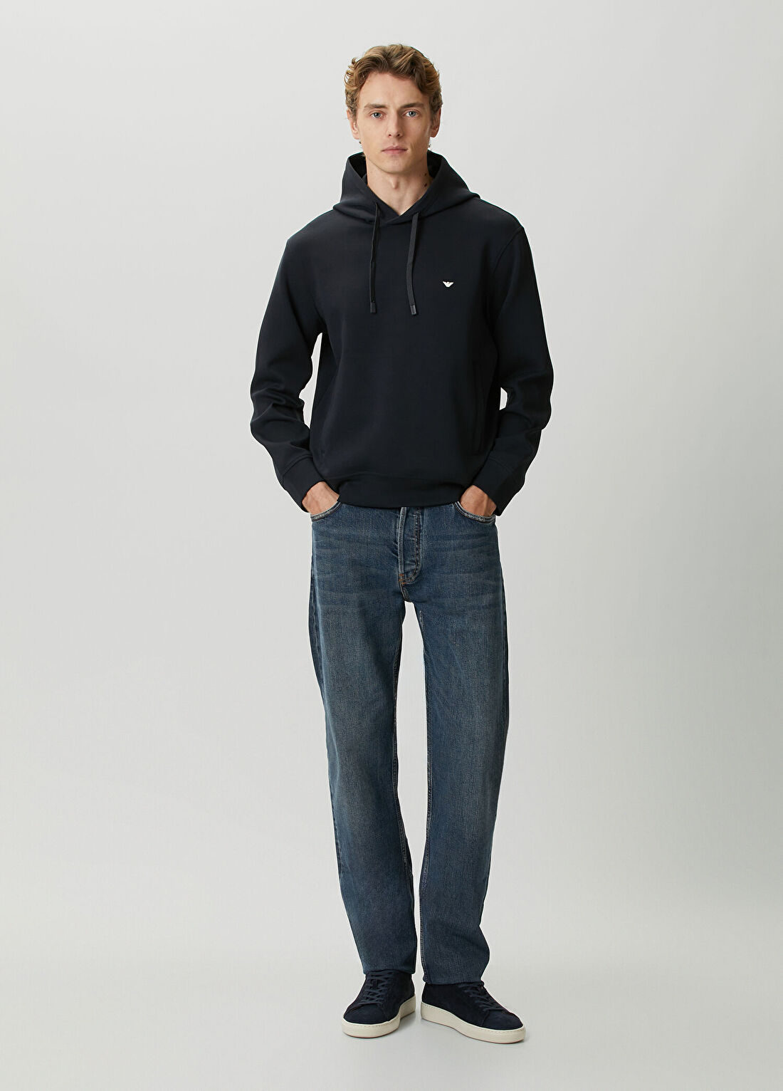Emporio Armani Lacivert Kapüşonlu Sweatshirt görsel 2