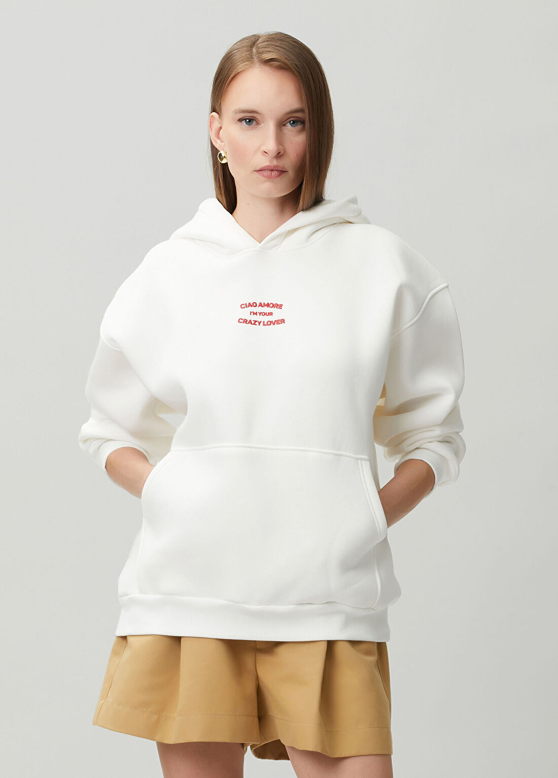 Giada Benincasa I'm Your Crazy Lover Beyaz Sweatshirt