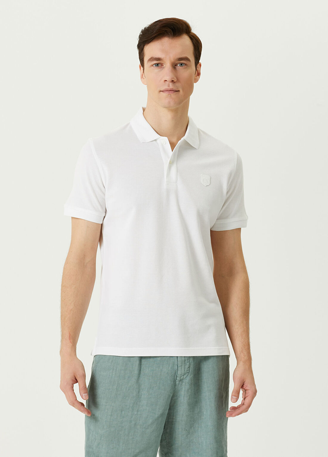 Corneliani Beyaz Polo Yaka T-shirt