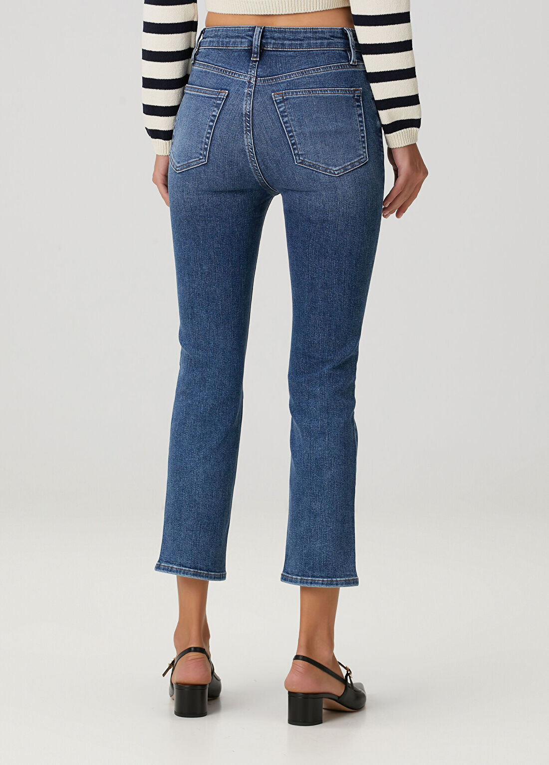 Frame Denim The Pencil Crop Mavi Jean Pantolon görsel 4