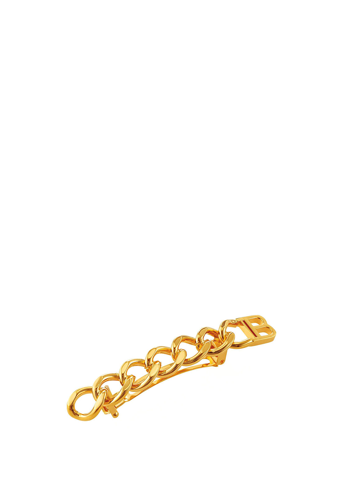 Balmain Gold Plated Barrette Chain Orta Boy Kadın Toka
