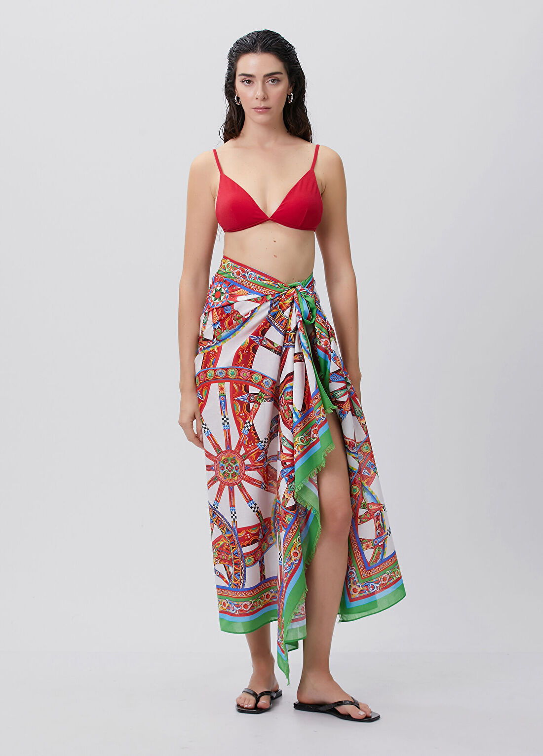 Dolce&Gabbana Çok Renkli Carretto Desenli Pareo
