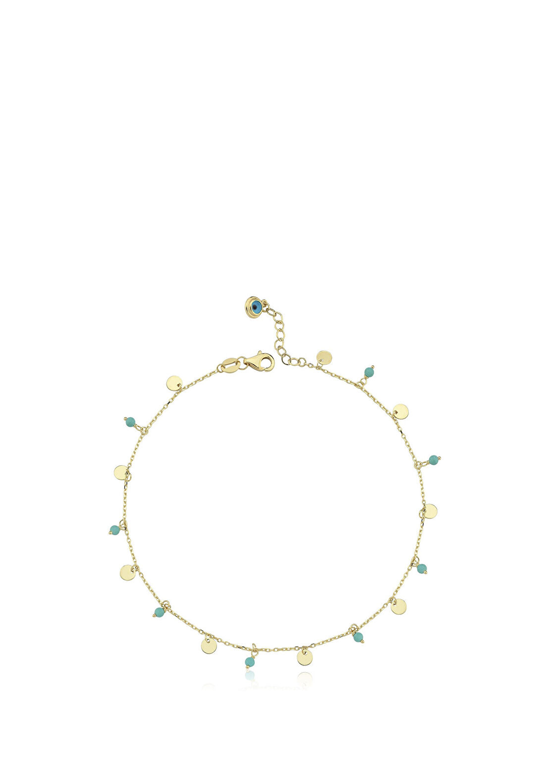 Hamza Yılmaz Jewelry Firuze Pul 14 Ayar Altın Kadın Halhal