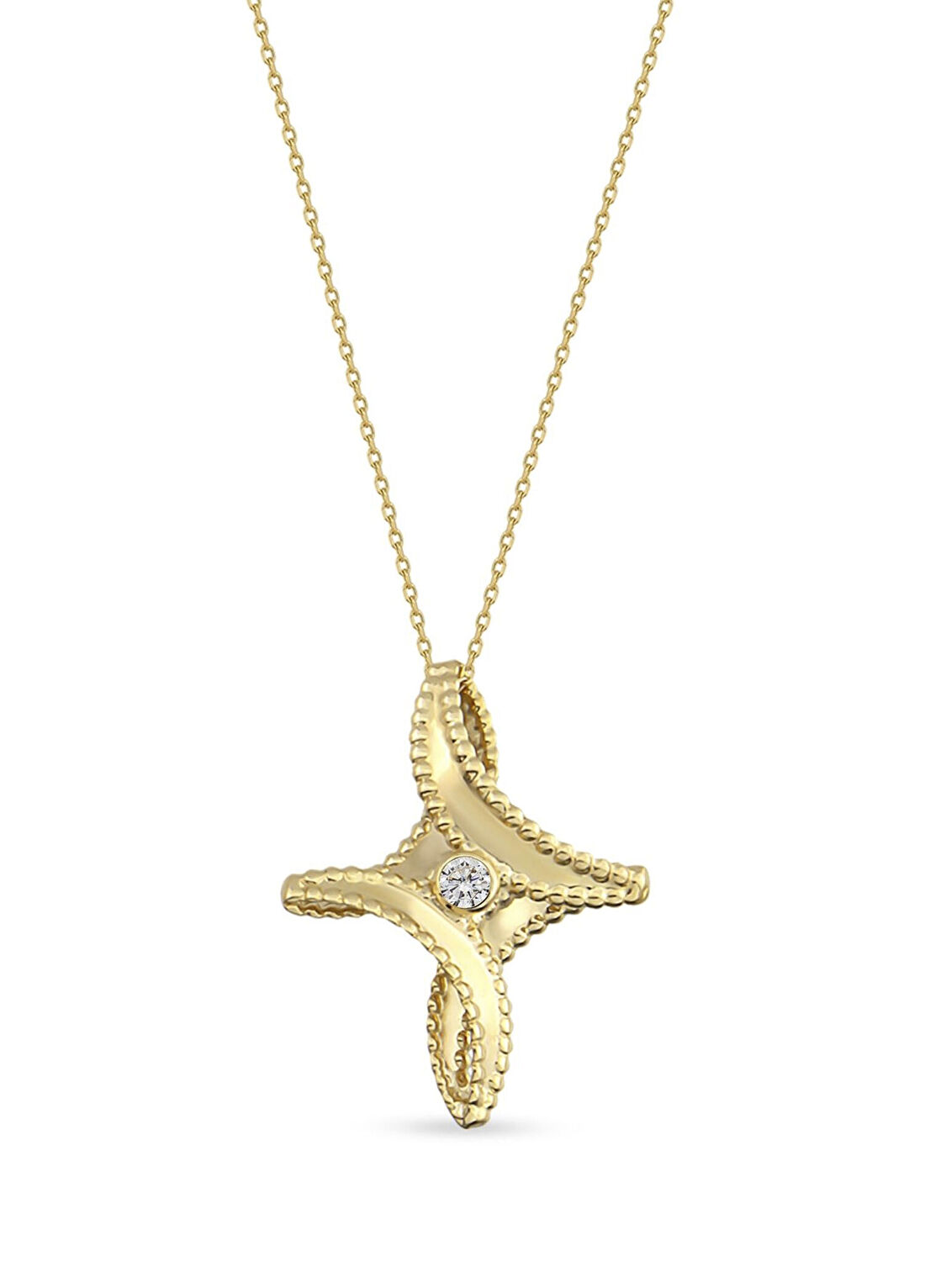 Orena Jewelry Osha Pırlanta Taşlı 14 Ayar Altın Kadın Kolye