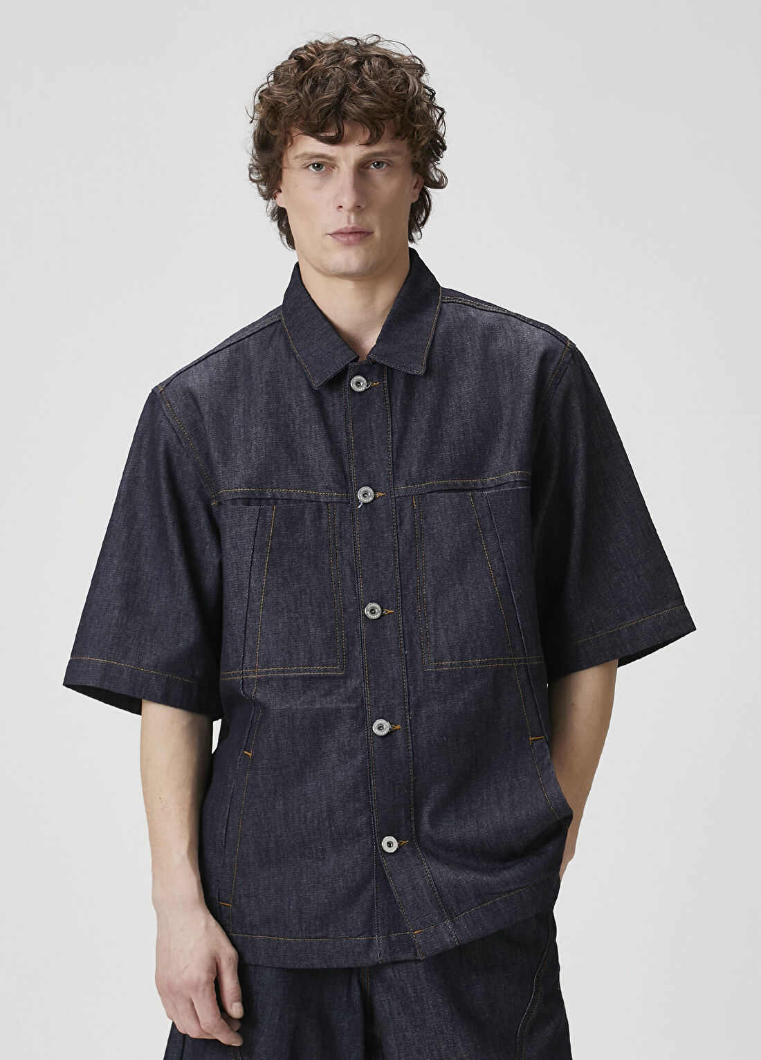 Academia Raw Koyu Lacivert Denim Gömlek