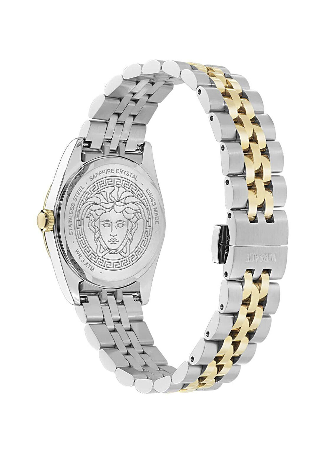 Versace VRSCVE5K00426 Millenyum Lady Altın Rengi Metalik Gri Çelik Kadın Kol Saati görsel 3