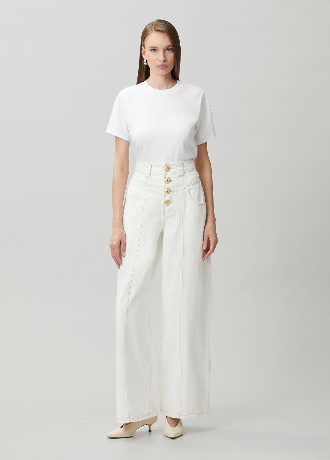 AJE Liliana Beyaz Jean Pantolon