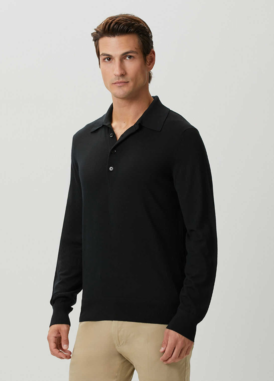 Tom Ford Siyah Polo Yaka Yün Triko görsel 3