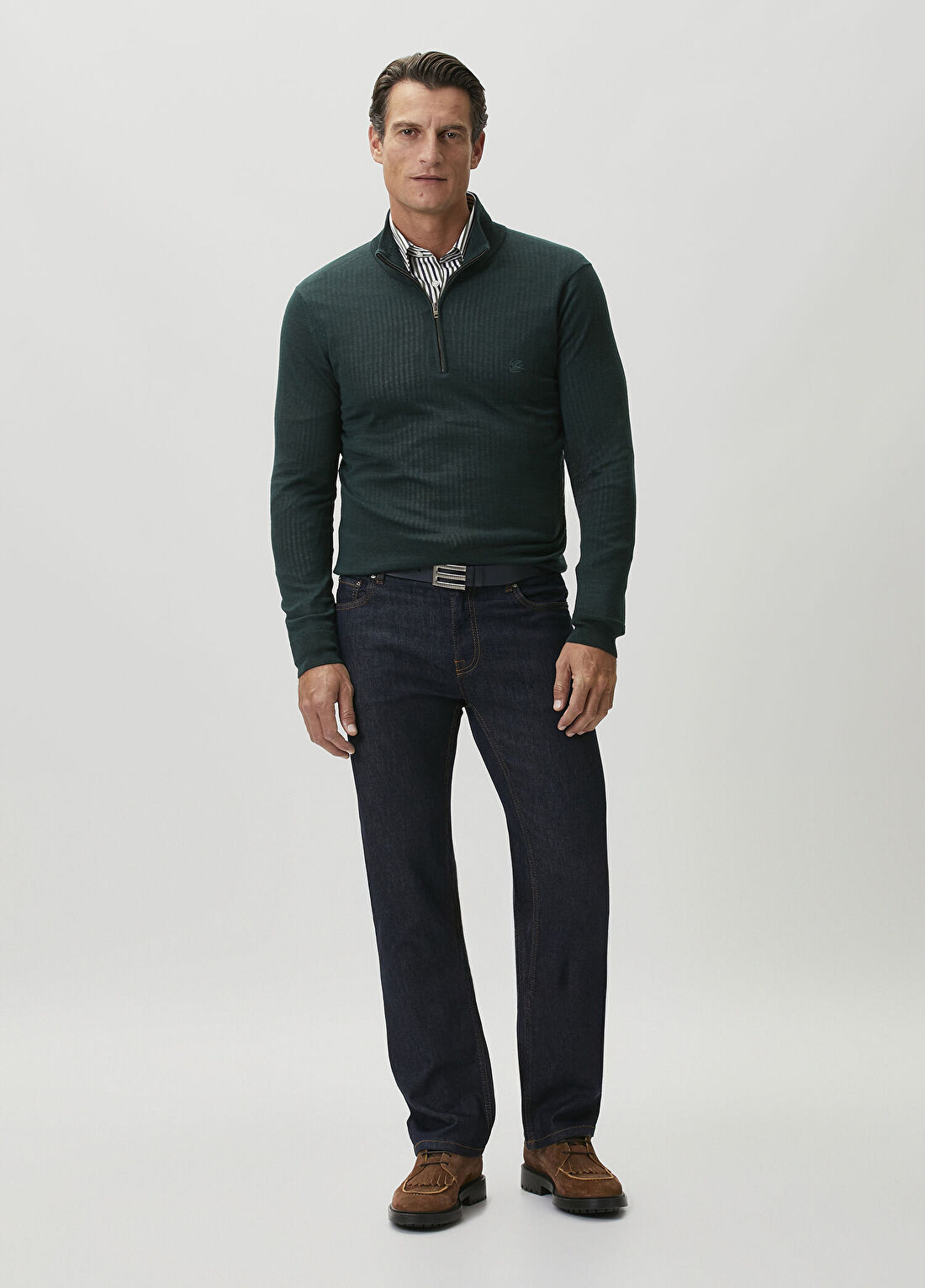 Etro Lacivert At Nakışlı Jean Pantolon