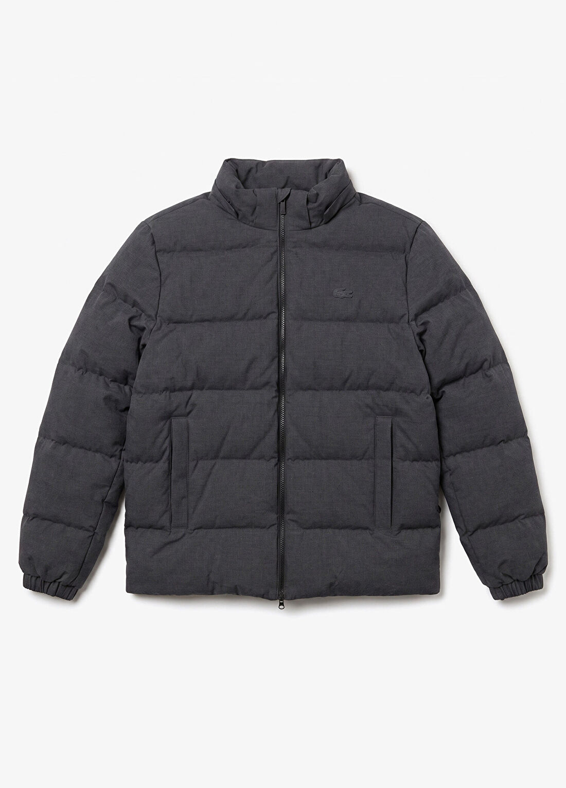 Lacoste Gri Classic Fit Kapüşonlu Erkek Şişme Mont