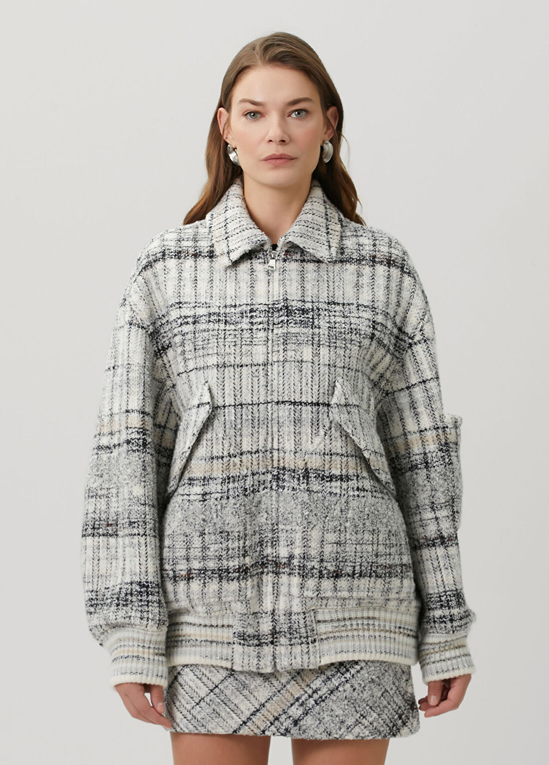 Missoni Ekoseli Yün Bomber Ceket görsel 3