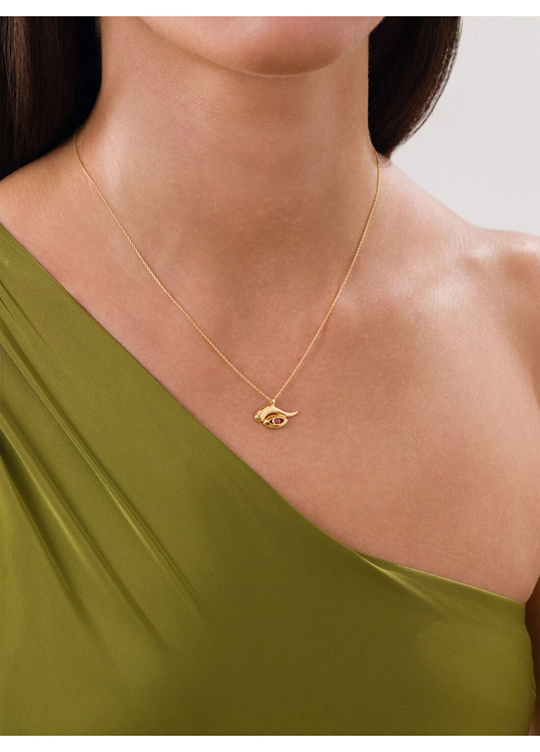 Orena Jewelry Ruby Flow Eye 14 Ayar Altın Kadın Kolye görsel 2