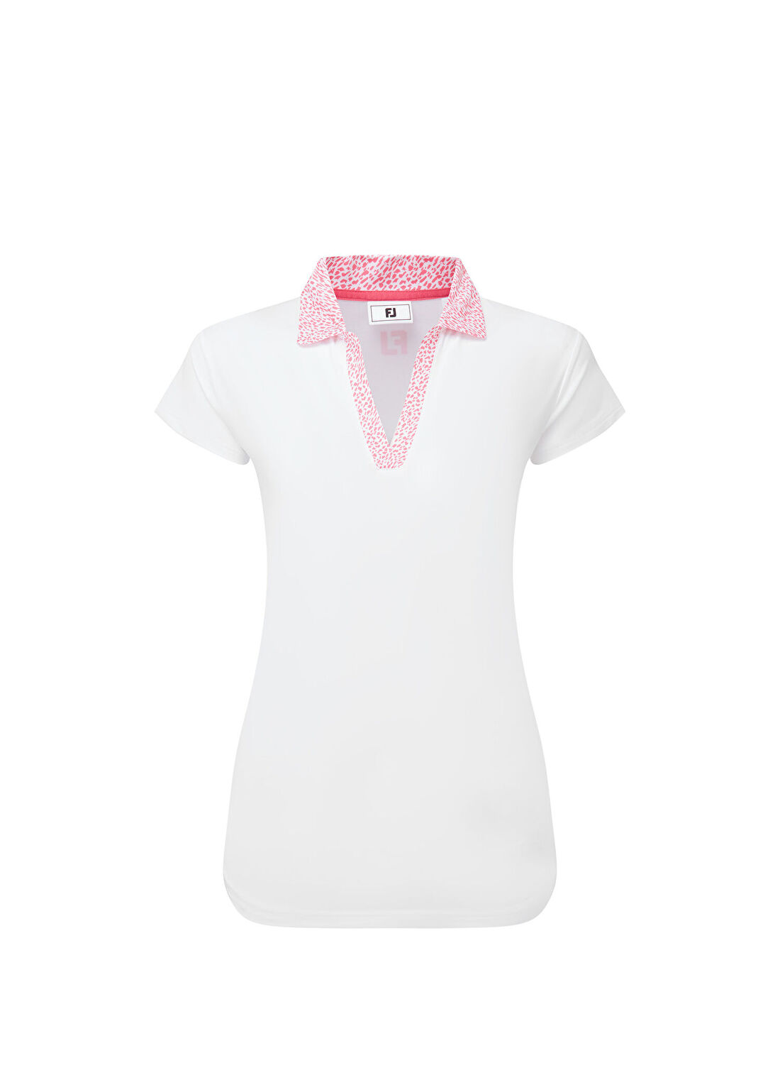 FootJoy Cap Sleeve Print Trim Lisle Beyaz Kısa Kollu Kadın Golf T-shirt