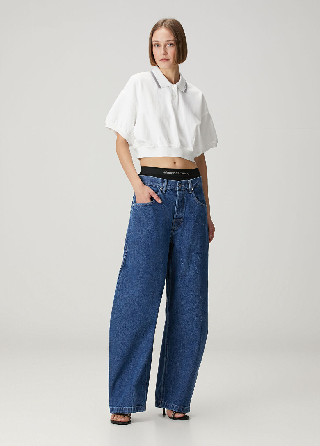 T by Alexander Wang Oversized Mavi Jean Pantolon