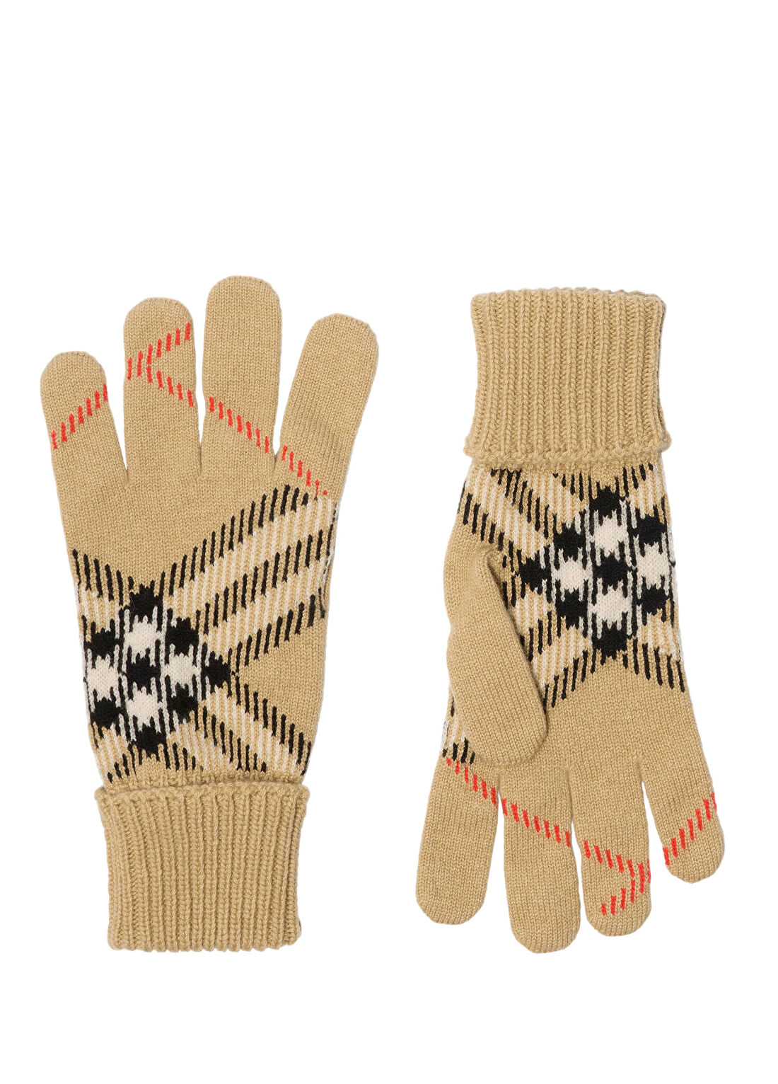 Burberry Core Check Bej Kaşmir Erkek Eldiven