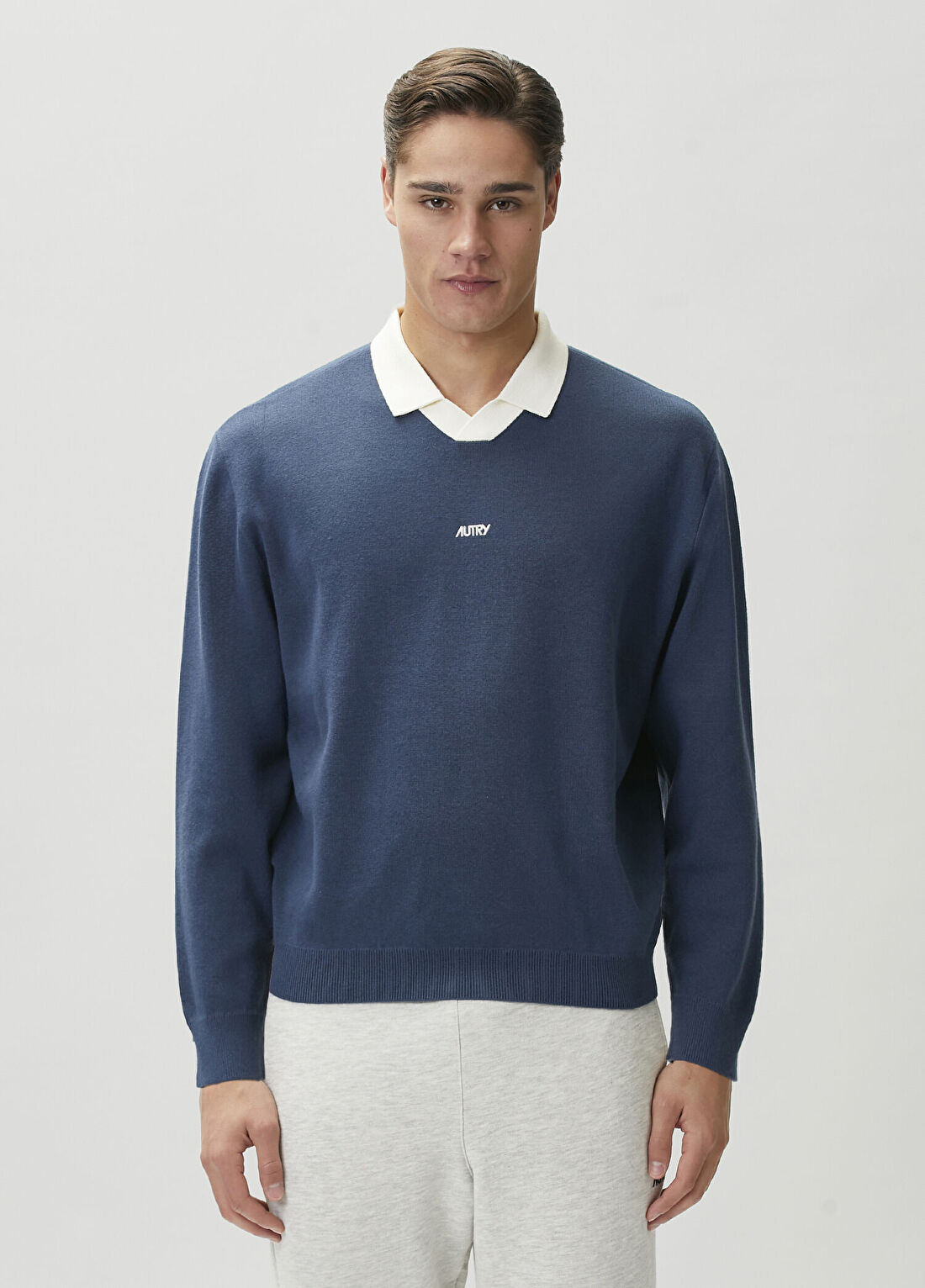 Autry Koyu Mavi Logo Nakışlı Sweatshirt