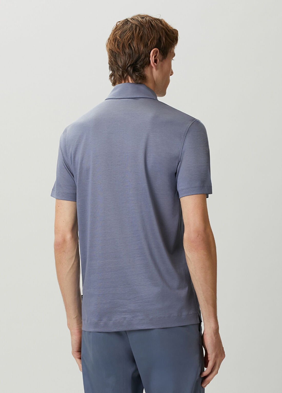 Boss Açık Mavi Polo Yaka T-shirt görsel 4