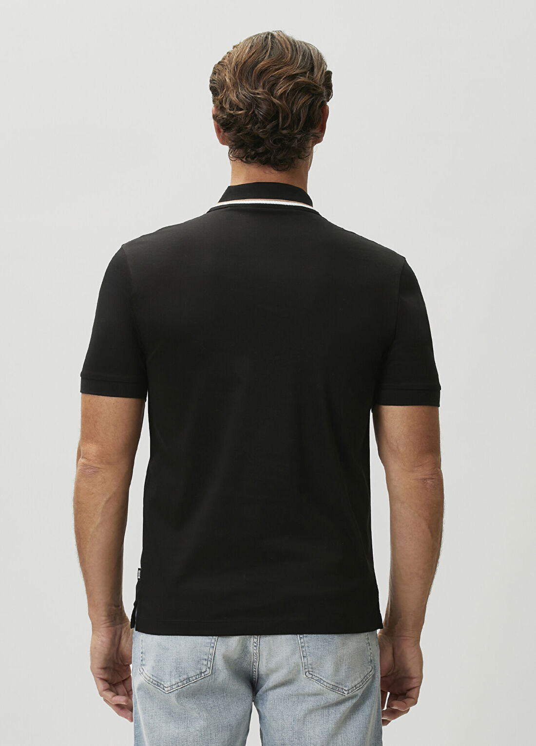 Boss Slim Fit Siyah Polo Yaka T-shirt görsel 4