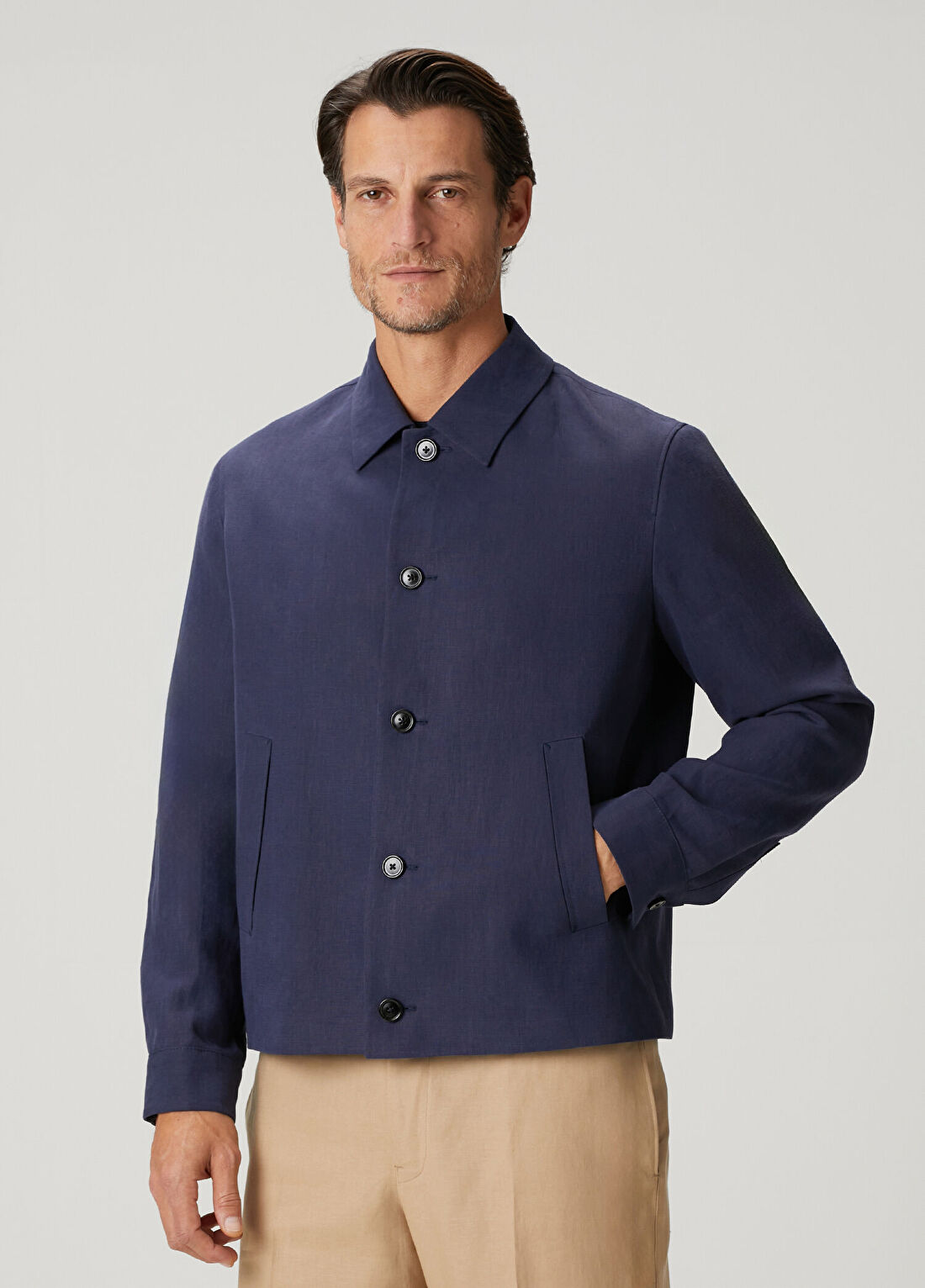 Zegna Lacivert Keten Ceket görsel 3
