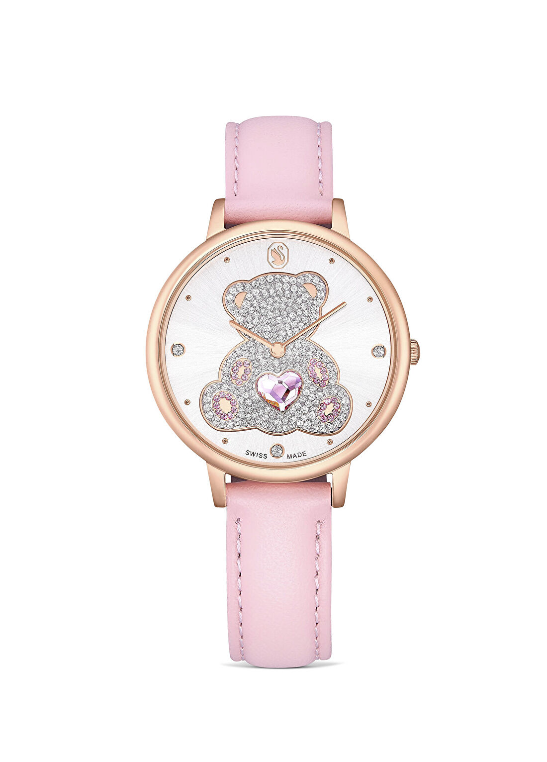 Swarovski Teddy Pembe Deri Kadın Kol Saati