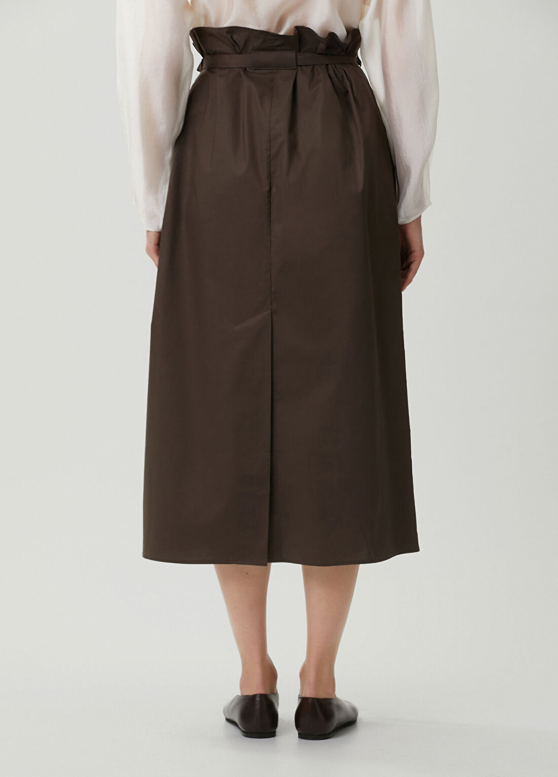 The Garment Cyprus Koyu Kahverengi Midi Etek görsel 4