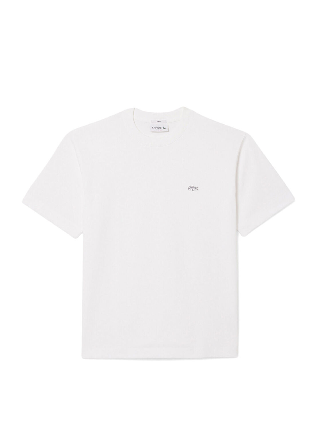 Lacoste Beyaz Bisiklet Yaka Loose Fit Kısa Kollu Unisex T-Shirt