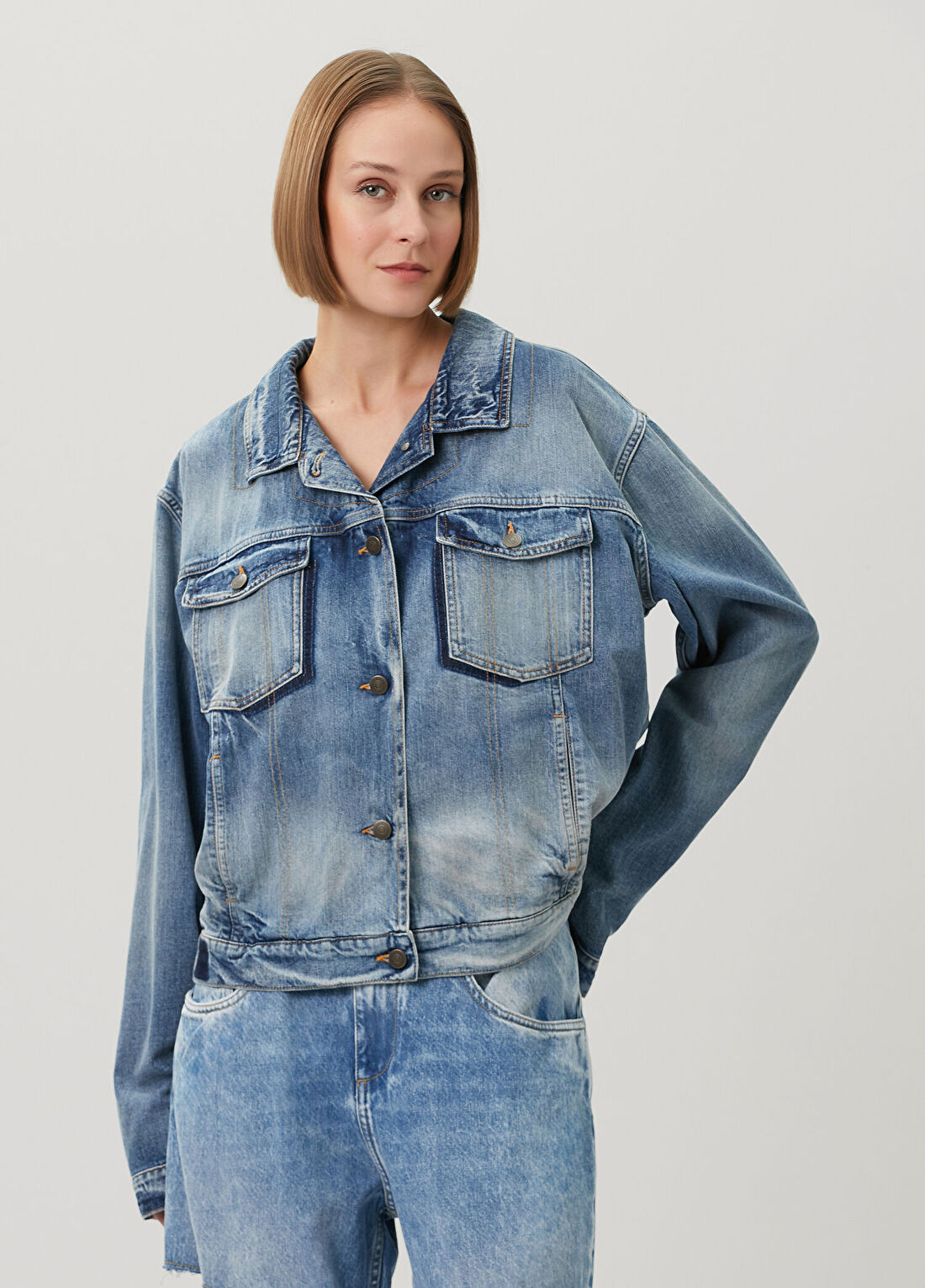 Maison Margiela Mavi Denim Ceket görsel 3