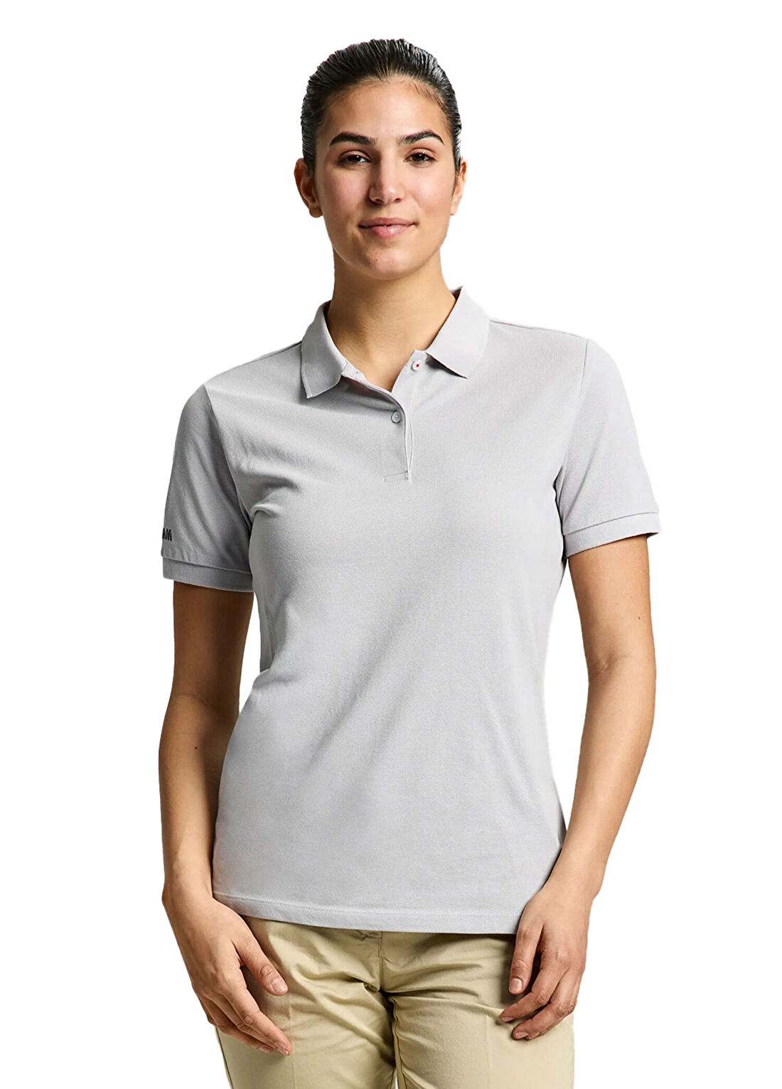 Slam Deck Ws Polo Ss Gri Polo Yaka Kısa Kollu Kadın T-shirt