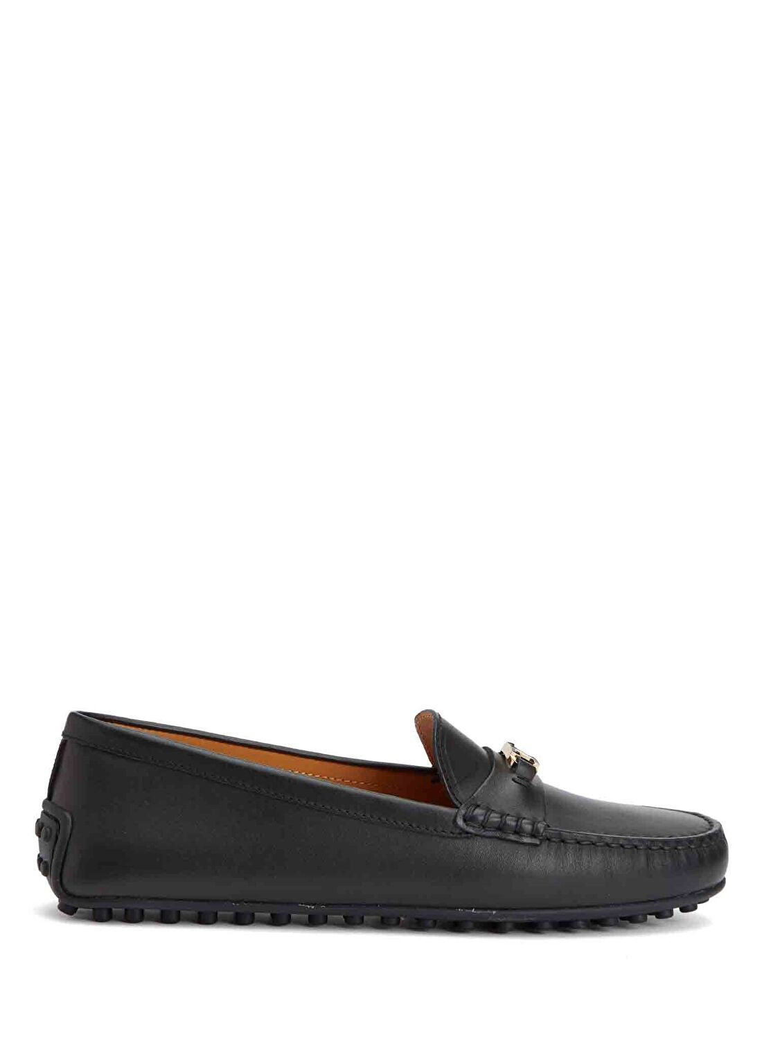 Tod's Siyah Logo Tokalı Kadın Deri Loafer