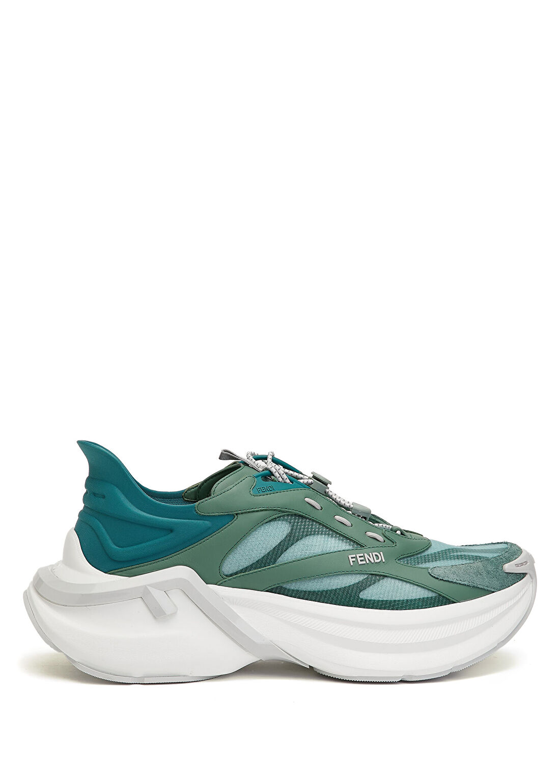 Fendi F-Light Yeşil Erkek Deri Sneaker