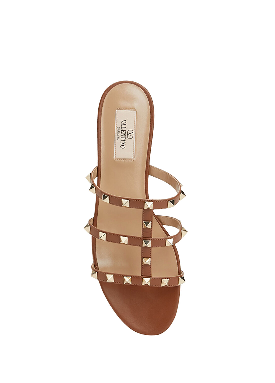 Valentino Garavani Rockstud Kahverengi Kadın Deri Terlik görsel 4