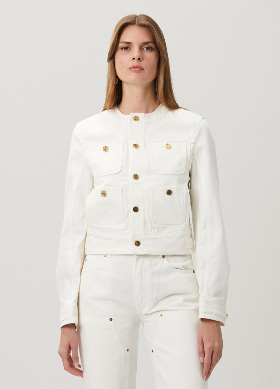 Balmain Beyaz Denim Ceket