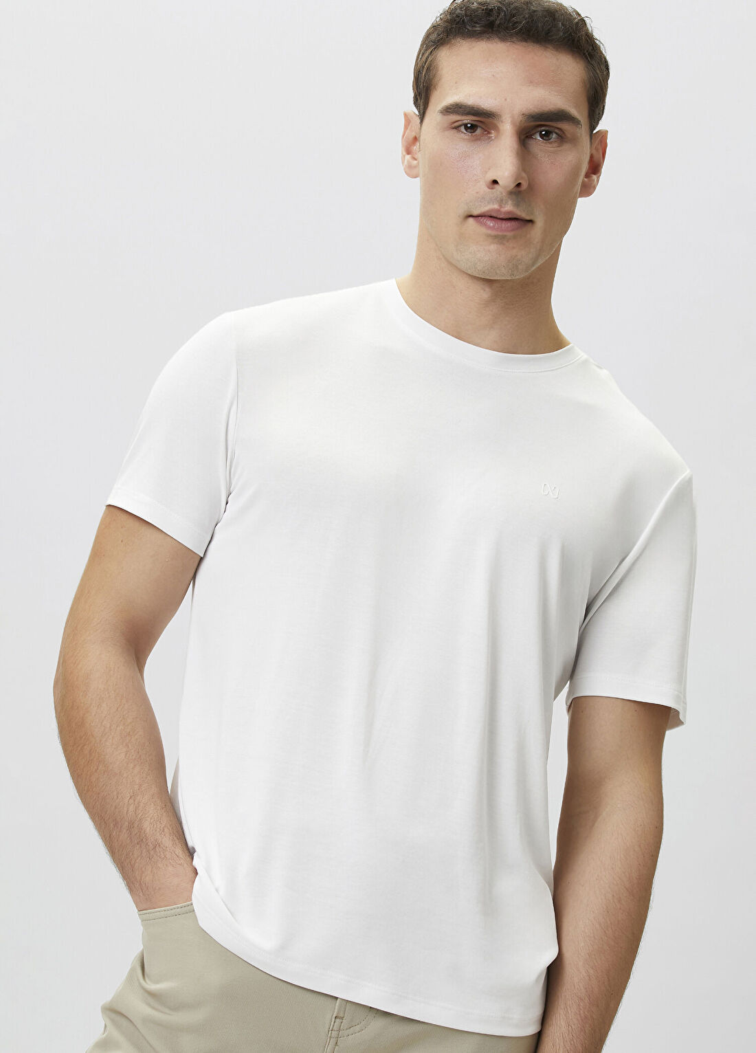 Network Beyaz Basic Modal T-shirt