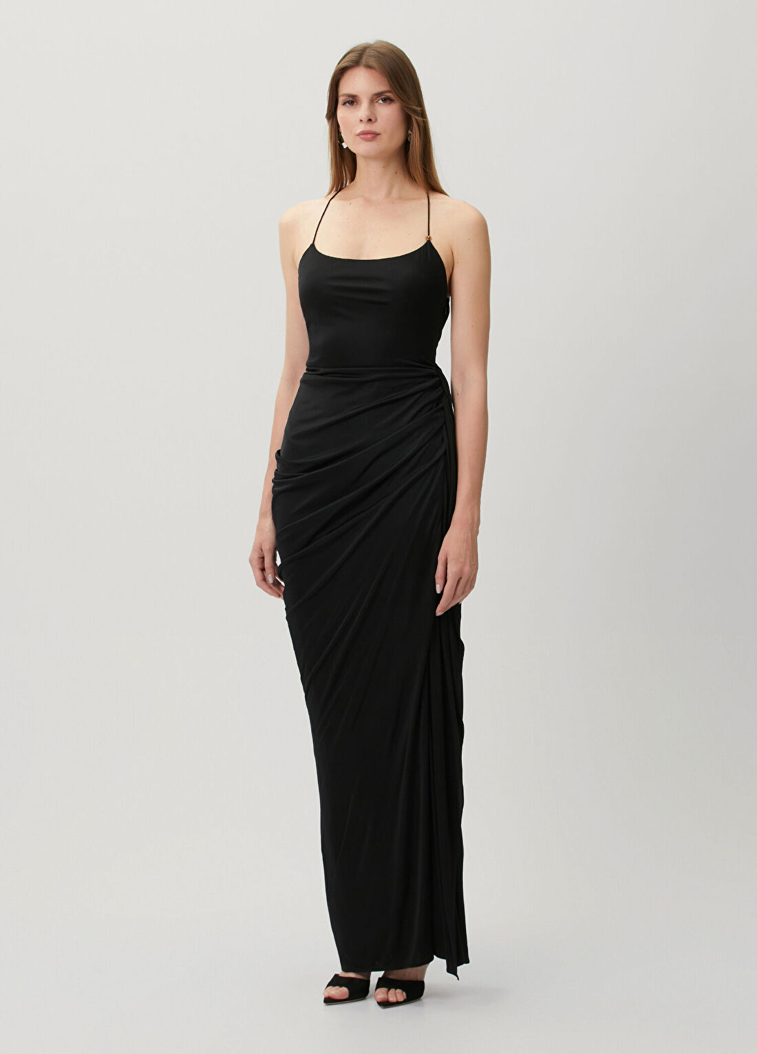 Versace Siyah Maxi Elbise