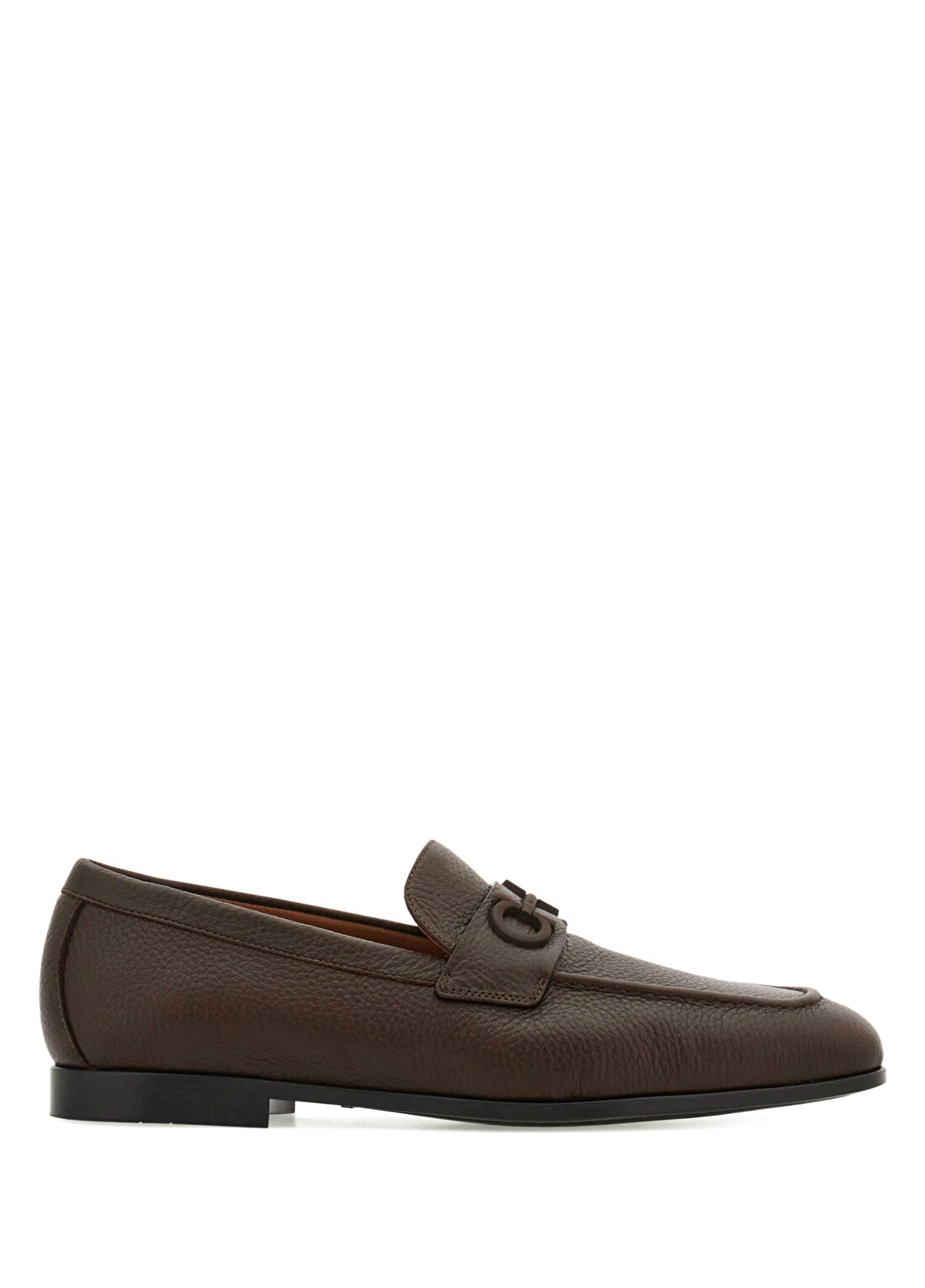 Ferragamo Gancini Kahverengi Tokalı Erkek Deri Loafer