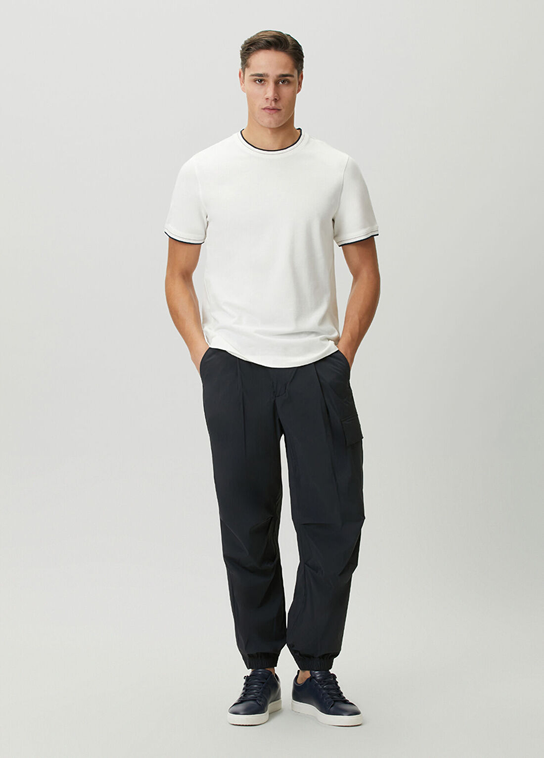 Herno Lacivert Beli Kordonlu Jogger Pantolon
