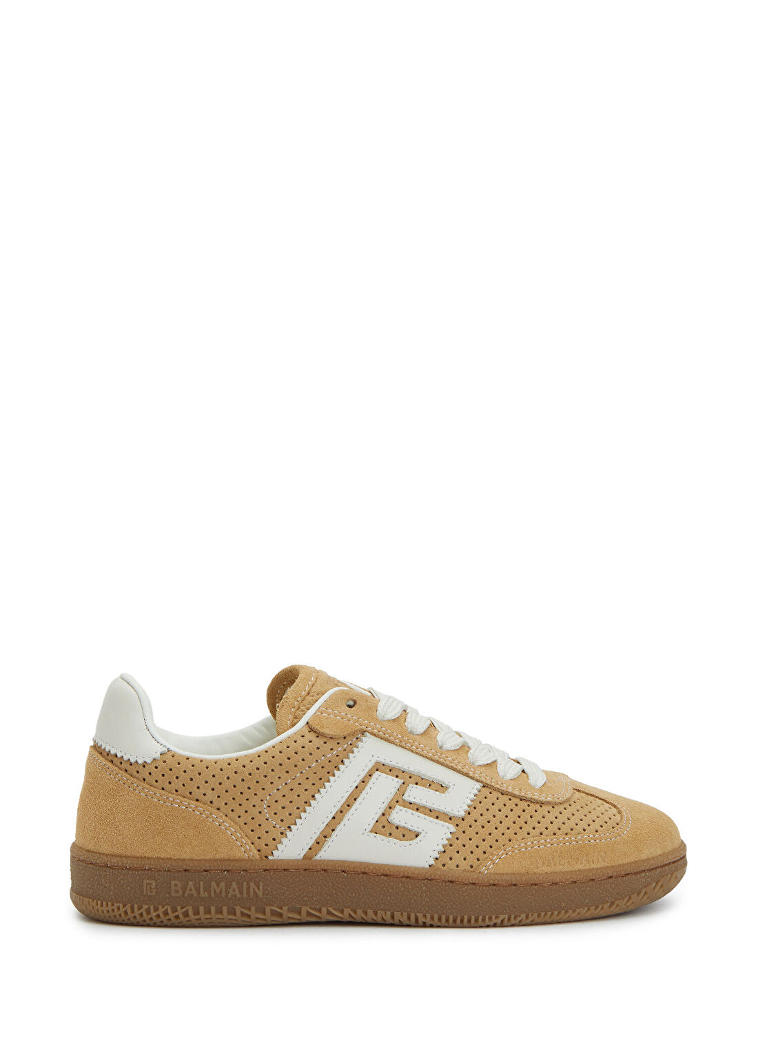 Balmain Swan Bej Beyaz Kadın Süet Sneaker