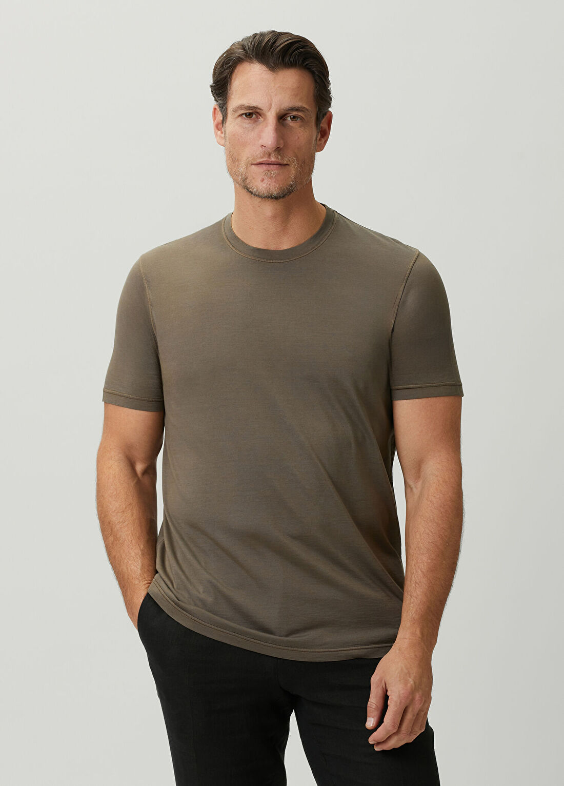 Kiton Kahverengi İpek T-shirt